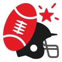 Rugby icon concept in red filled color vector