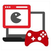 Browser Games icon concept in red filled color vector