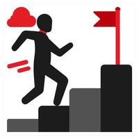 Career icon concept in red filled color vector