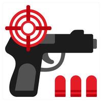 Revolver icon concept in red filled color vector