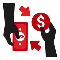 Stock Exchange Access icon concept in red filled color vector