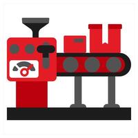 Assembly Line icon concept in red filled color vector
