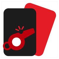 Refereeing icon concept in red filled color vector