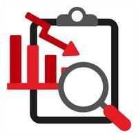 High Risk icon concept in red filled color vector