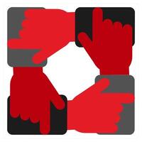 Supporting Company icon concept in red filled color vector