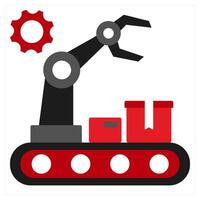Mechanic Hand icon concept in red filled color vector