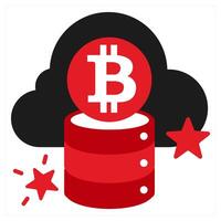 Cloud icon concept in red filled color vector