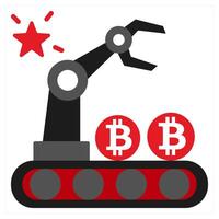 Mining Rig icon concept in red filled color vector
