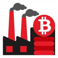 Mining Factory icon concept in red filled color vector