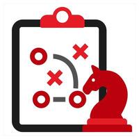 Strategy and meeting icon concept in red filled color vector