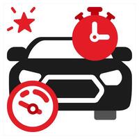 Racing icon concept in red filled color vector