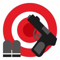 Shooter icon concept in red filled color vector