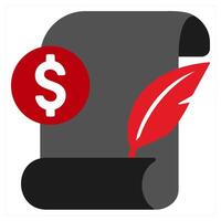 Quest icon concept in red filled color vector