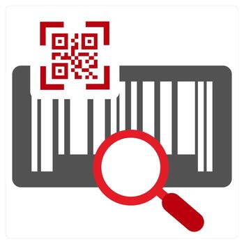 QR Code icon concept in red filled color vector