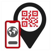 Location and pin icon concept in red filled color vector
