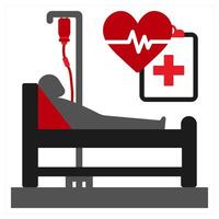 Patient icon concept in red filled color vector