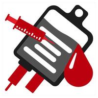 Blood Transfusion icon concept in red filled color vector