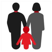 Family and parent icon concept in red filled color vector