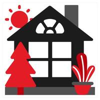 House icon concept in red filled color vector