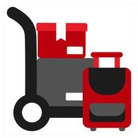 Moving Help icon concept in red filled color vector