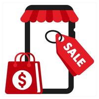 Sale icon concept in red filled color vector