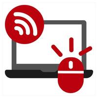 RSS icon concept in red filled color vector