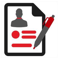Articles icon concept in red filled color vector
