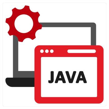 Java icon concept in red filled color vector