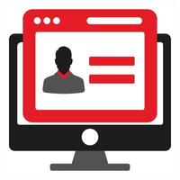 Admin Panel icon concept in red filled color vector