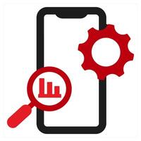 App Optimization icon concept in red filled color vector