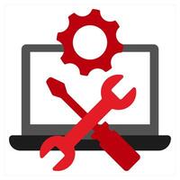 Techinical Tools icon concept in red filled color vector