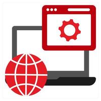 Web Develop icon concept in red filled color vector