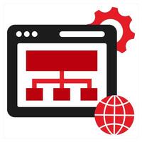 Website Map icon concept in red filled color vector
