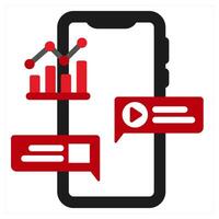 UX and UI Desisgn icon concept in red filled color vector