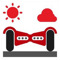 Gyroscooter icon concept in red filled color vector