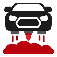 Hover Car icon concept in red filled color vector