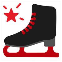 Skating icon concept in red filled color vector