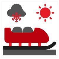 Snow Racer icon concept in red filled color vector