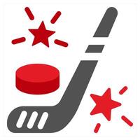 Hockey icon concept in red filled color vector
