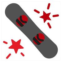 Snowboarding icon concept in red filled color vector