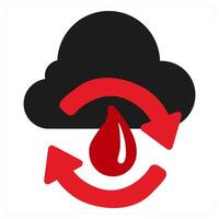 Circulation Of Water icon concept in red filled color vector