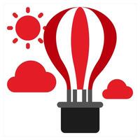 Extreme Tourism icon concept in red filled color vector