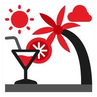 Exotic Regreation icon concept in red filled color vector