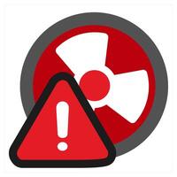 Biohazard icon concept in red filled color vector
