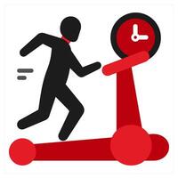 Treadmill icon concept in red filled color vector