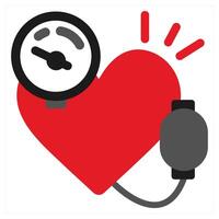 Blood Pressure Meter concept in red filled color vector