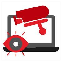 CCTV System icon concept in red filled color vector