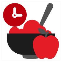 Balanced Meal icon concept in red filled color vector