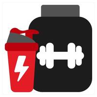 Body Building Supplement icon concept in red filled color vector