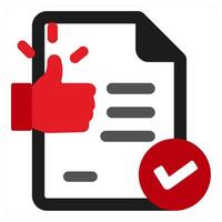 Approved Candidate icon concept in red filled color vector